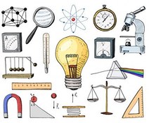 تصویر کلیپ آرت وسایل آزمایشگاه علوم – Elements of science and laboratory 