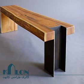 تصویر نیمکت چوبی گالری کالون مدل روستیک وود 