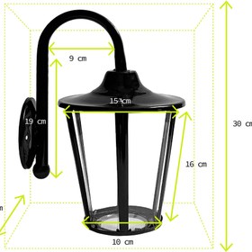 تصویر چراغ حیاطی و پارکی دیواری فلزی مدل W-1SH 