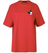تصویر تی شرت زنانه یقه گرد گلبهی کیدی Kiddy کد 2058 طرح میکی موس 