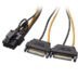 تصویر ۸پین گرافیکی ۲+۶ کشویی نر به ۲ تا ساتا برعکس PCI EXPRESS 2 SATA TO 8 PIN CABLE