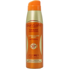 تصویر سان سیف اسپری ضد آفتاب +SPF50 مناسب جهت بزرگسالان ا +Sunsafe Sunblock Continuous Spray SPF50 +Sunsafe Sunblock Continuous Spray SPF50