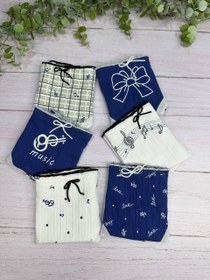 تصویر پک 6 عددی پاپیون سورمه ای کد 0099 