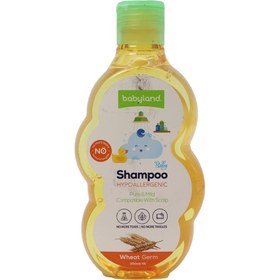 تصویر شامپو بچه ضد آلرژی حاوی عصاره جوانه گندم 200 میل بی بی لند Babyland Hypoallergenic Wheat Germ Hair Shampoo For Kids 200ml