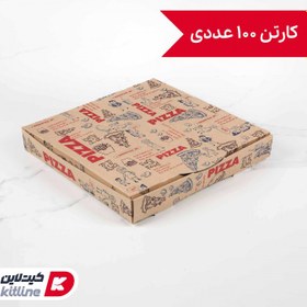 تصویر جعبه پیتزا کاغذی ۲۴ سانتیمتری (کارتن ۱۰۰ عددی) 