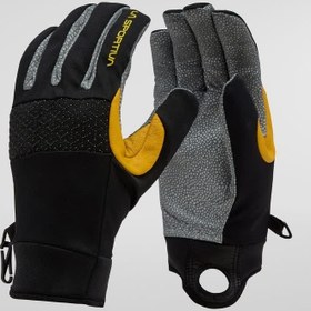 تصویر دستکش کوهنوردی مشکی، زرد لسپورتیوا مدل Supercouloir Tech Gloves 