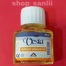 تصویر روغن برزک ۴۰میل وستا ا Refined linseed oil Refined linseed oil