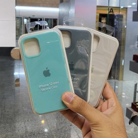 تصویر کاور سیلیکونی تک رنگ اورجینال Iphone 12 Mini مدل پاک کنی اصل (ساخت ویتنام) 