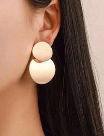 تصویر گوشواره وِنا 1pair Simple Geometric Mosaic Circular Drop Earrings For Women, Versatile Fashion