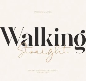 تصویر فونت لاتین دستنویس واکینگ | Walking Typeface 