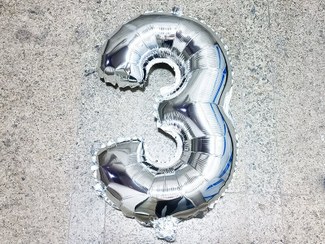 تصویر بادکنک فویلی عدد 3 (سه) 