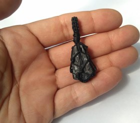 تصویر آویز سنگ تورمالین سیاه کد 5 Black tourmaline stone pendant code 5