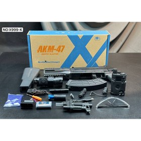 تصویر تفنگ بازی شارژی تیر ژله ای مدل کلاشینکف سری AKM-47 کد x999K 