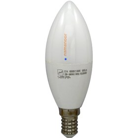 تصویر لامپ ال ای دی 7 وات نمانور مدل شمعی پایه E14 - مهتابی 