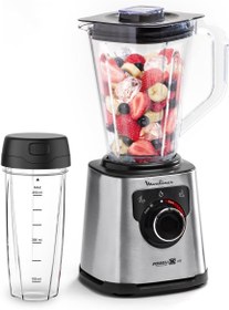 تصویر MOULINEX Blender PerfectMix High Speed 2 L Blender Smoothie Maker Mixer 1200 W 4 Auto Programs Light and Unbreakable Jar Powerful Blending 600 ml bottle 2 Years Warranty LM88HD27 - ارسال 15 الی 20 روز کاری 