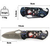 تصویر چاقوی جیبی تمام فلزی باک x74 مدل جمجمه جمجمه