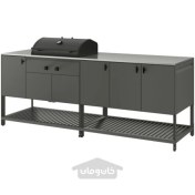 تصویر آشپزخانه فضای باز با باربیکیو زغالی ایکیا مدل IKEA BÅTSKÄR 