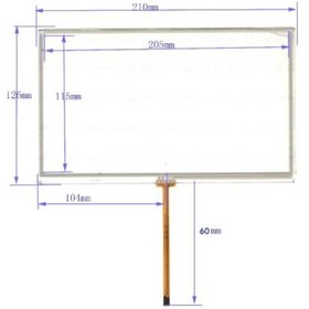 تصویر تاچ اسکرین مقاومتی 9 اینچ 