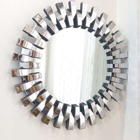 تصویر آینه خورشیدی دایره استیل نقره‌ای 