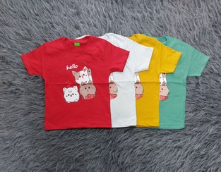 تصویر تیشرت پنبه بچگانه سایز ۴۰ ـ ۴۵ 