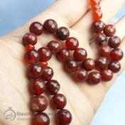 تصویر تسبیح ۳۳ دانه عقیق سرخ تراش چهل تیکه 