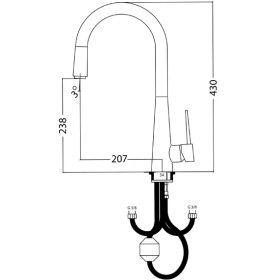 تصویر شیر ظرفشویی شاوری البرز روز مدل ویشکا AlborzRooz Spring Dishwasher Faucet, Wishka