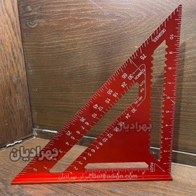 تصویر گونیا سه گوش 30 سانت همه کاره نجاری آلومینیومی قرمز گونیا سه گوش 30 سانت همه کاره نجاری آلومینیومی قرمز