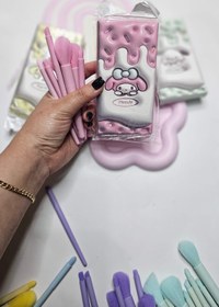 تصویر ست براش کرومی - صورتی 