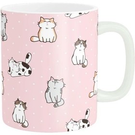 تصویر ماگ سرامیکی طرح گربه کیوت و فانتزی کد112 