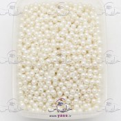 تصویر مروارید پلاستیکی سایز ۶ شیری بسته ۵۰۰ گرمی 