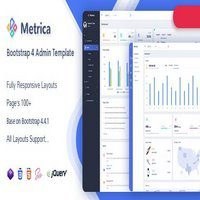 تصویر دانلود قالب داشبورد مدیریت Metrica ASP.NET MVC5 