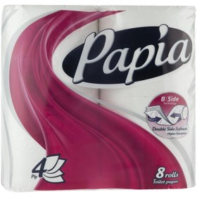 تصویر دستمال توالت پاپیا مدل پروانه دو بسته 8 عددی 