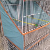 تصویر کاور قفس پرنده ابعاد 60 در 40 سانتی متر، پارچه ای، نواردوزی شده، جلو طلق دار 