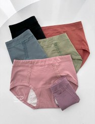 تصویر شورتکس جیبدار زنانه مخصوص دوران پریودی با نخ پنبه رنگی 