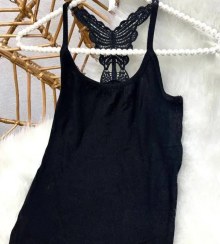 تصویر تاپ زیر کتی نگینی ( سفید و مشکی ) 