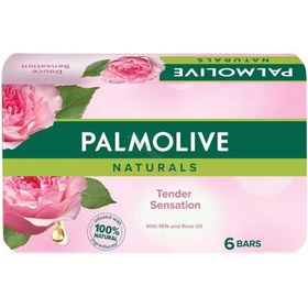 تصویر صابون پالمولیو PALMOLIVE مدل رایحه گل رز بسته 6 عددی کد 1181239 