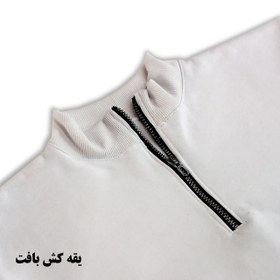 تصویر هودی نیم زیپ سفید مردانه calvin klein 