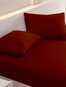 تصویر ملحفه کشدار تشک و روبالش لایکو _ زرشکی 