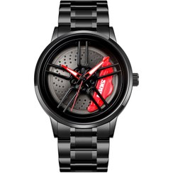 تصویر ساعت مردانه چرخشی مارک اسکمی SKMEI مدل 1787 1990 رنگ ثابت دو قفله مخفی قاب و بند استیل چرخشی با کیفیت کیفیت بسیار عالی همراه با جعبه - قرمز SKMEI