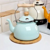 تصویر کتری لعابی مدل انگلیش هوم - سبزآبی English home kettle