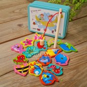 تصویر اسباب بازی ماهیگیری با جعبه فلزی آبی کد 902 - funny fisher 