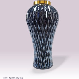 تصویر گلدان شیشه ای طرح لوزی 