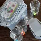 تصویر سرویس چایخوری مسافرتی ۴ نفره لیمون - طوسی 