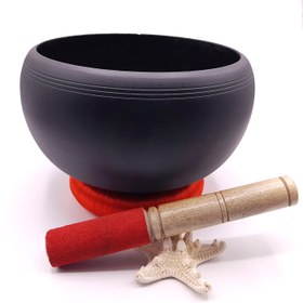 تصویر کاسه تبتی آلومینیوم مشکی 18cm 