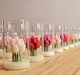 تصویر شمع دسته گل لاله ژورنالی 