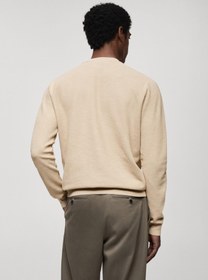 تصویر تی‌شرت آستین‌بلند بافت‌دار برند mango man Ribbed Knitted Long-Sleeved T-Shirt