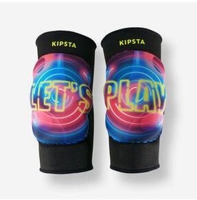 تصویر زانو بند والیبال مشکی مردانه و زنانه KIPSTA VOLLEYBALL KNEE VKP100 بیایید بازی کنیم Decathlon 