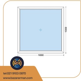 تصویر پنجره دوجداره upvc با شیشه ۴و۴ ساده به ابعاد 1000*1000 پروفیل ویستابست 