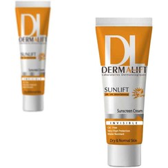 تصویر کرم ضدآفتاب بی رنگ spf50 پوست خشک درمالیفت 