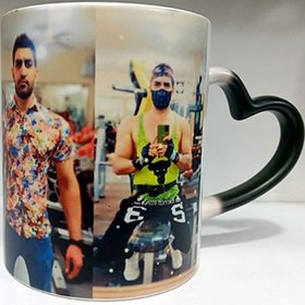 تصویر چاپ روی ماگ جادویی دسته قلبی 